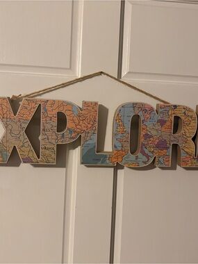 Map Letter Wall Hanging - Multicolor